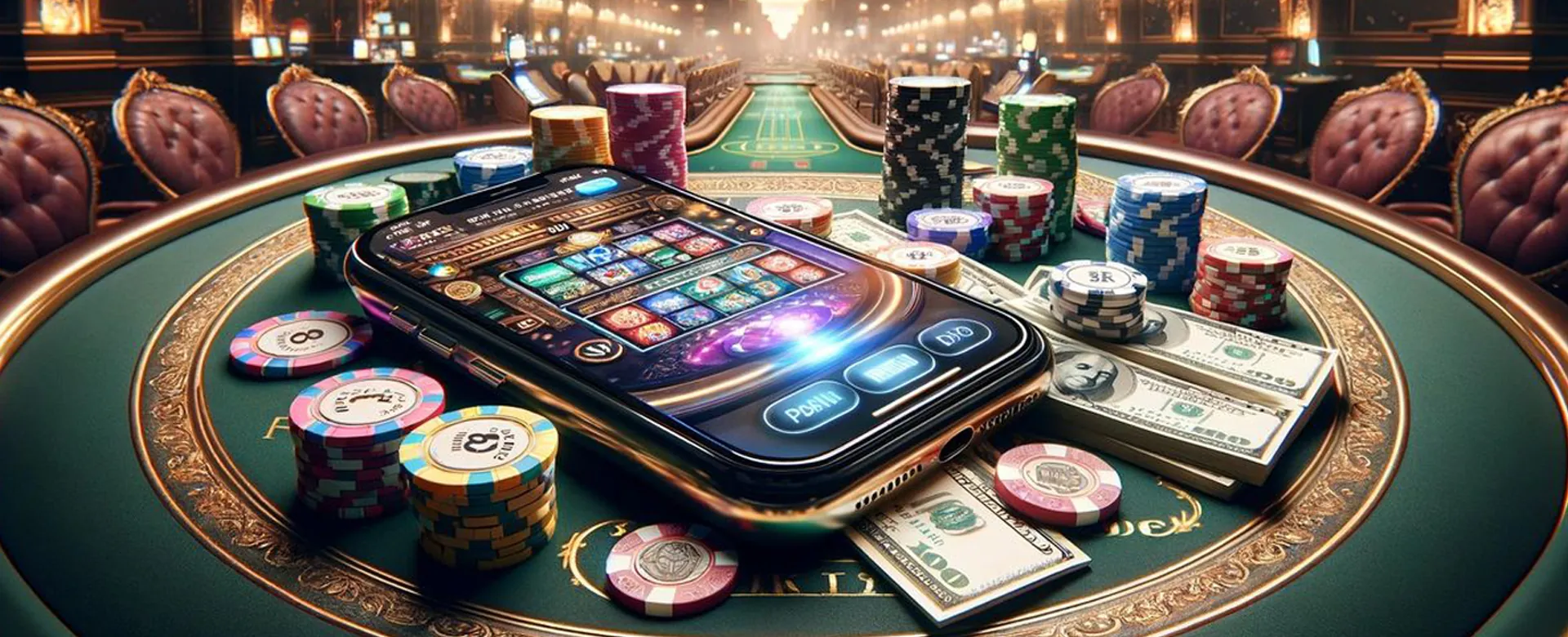 Vibrant casino background for Plus777 Asia